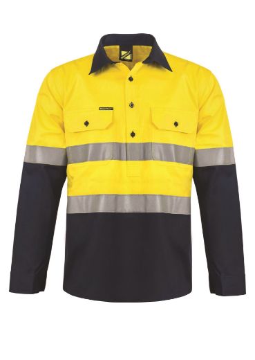 Picture of WorkCraft LIGHTWEIGHT TAPED CLOSED FRONT VENTED SHIRT